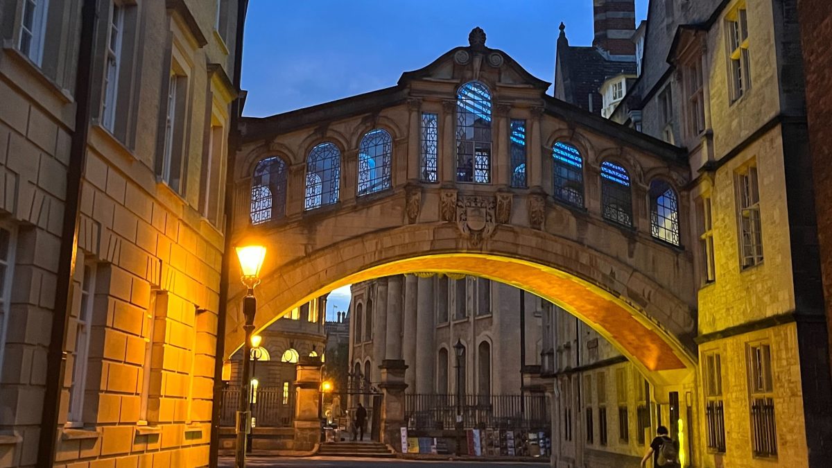 photograph of the Bridge of Sighs at night