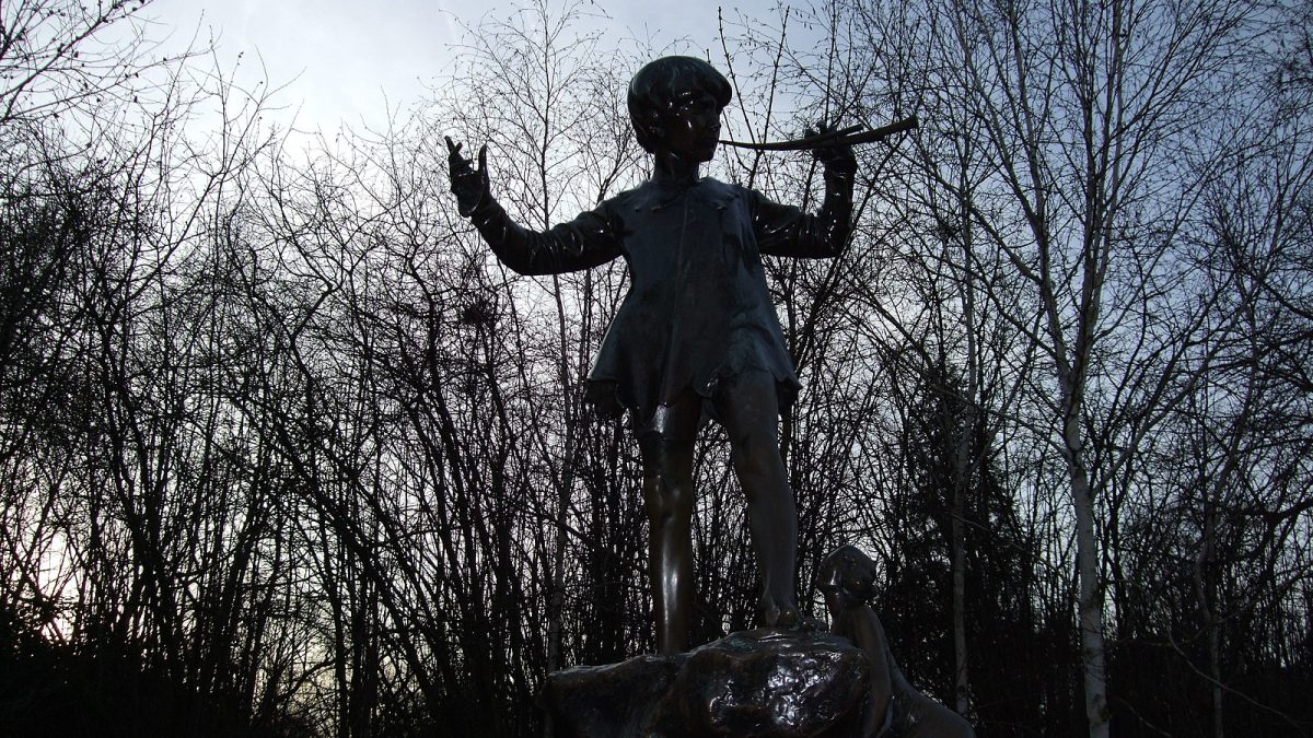 A photograph of the Peter Pan statue in Hyde Park