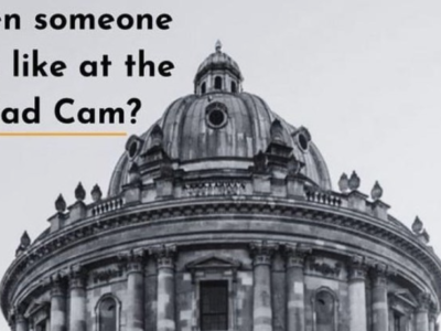 A photo of the Radcliffe Camera with the caption, "Seen someone you like at the Rad Cam?"
