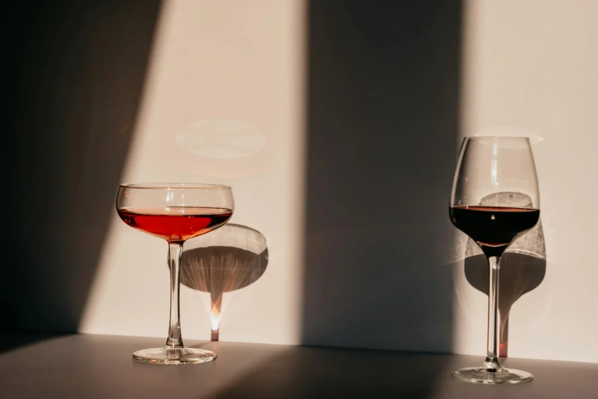 Photo of two wine glasses