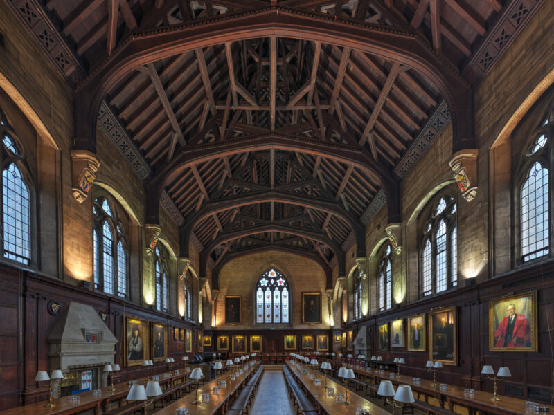 An image of Balliol College dining hall, with tables and chairs, representing a home. "Balliol College Dining Hall, Oxford - Diliff" by Diliff is licensed under CC BY-SA 3.0.