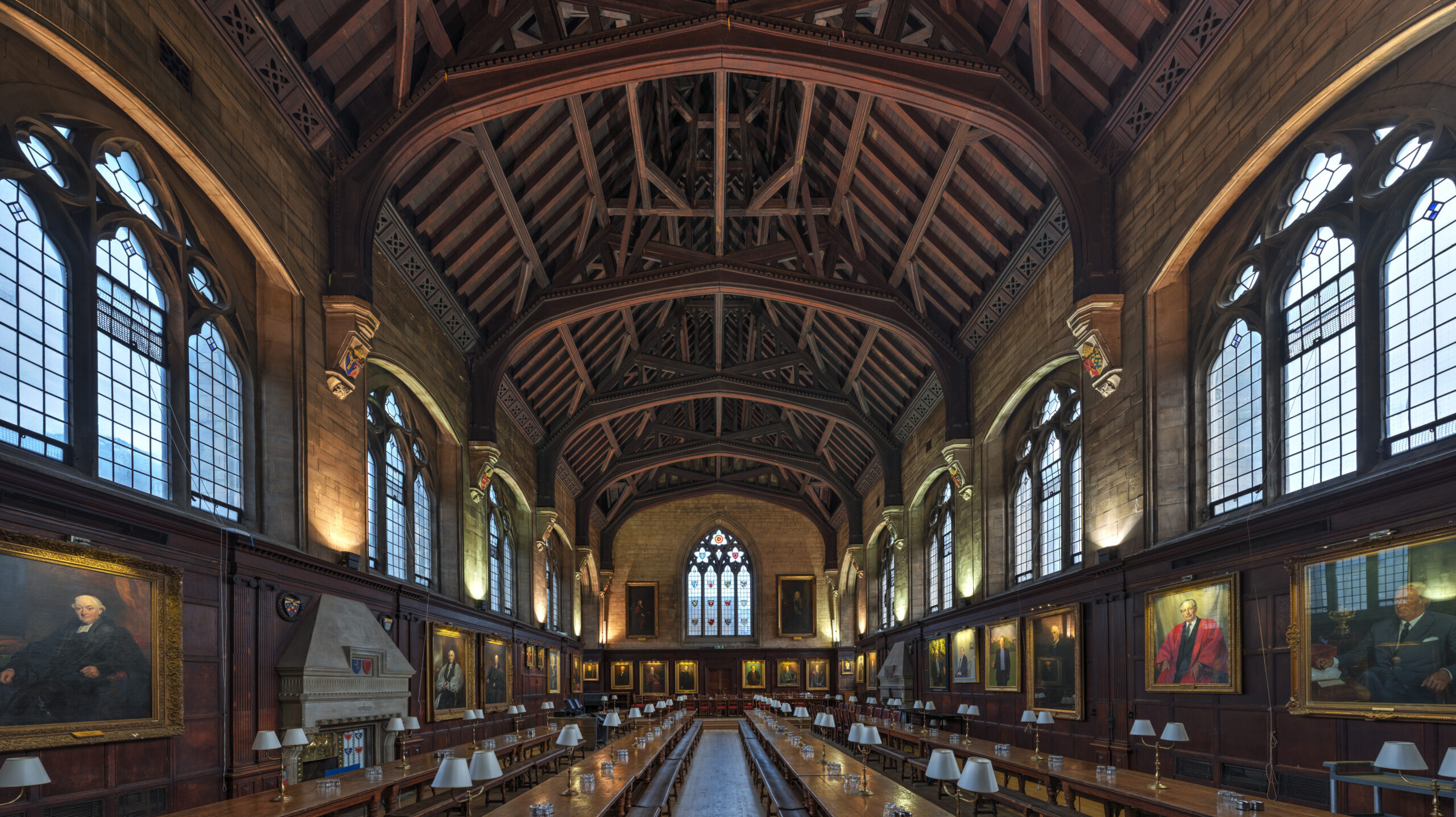 An image of Balliol College dining hall, with tables and chairs, representing a home. "Balliol College Dining Hall, Oxford - Diliff" by Diliff is licensed under CC BY-SA 3.0.