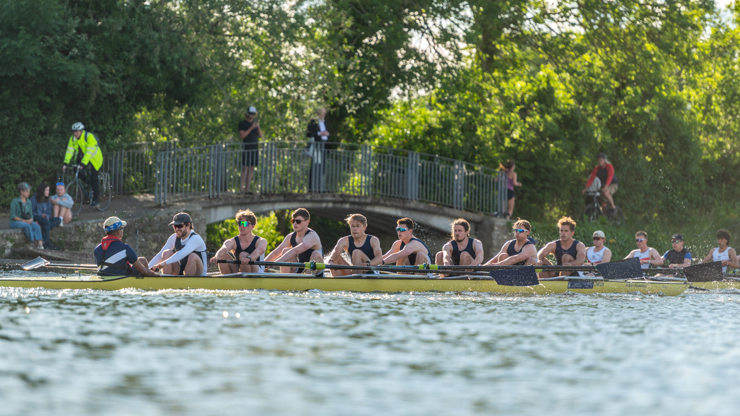 Rowing crew on the river.