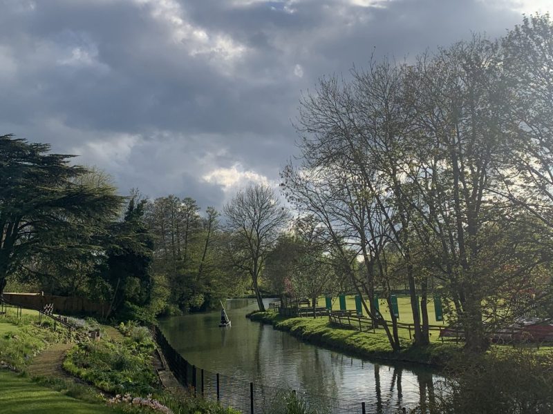 view of the river cherwell from st hildas college gardens