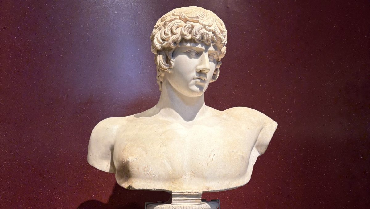 A picture of the bust of Antinous in The Ashmolean Museum, Oxford.
