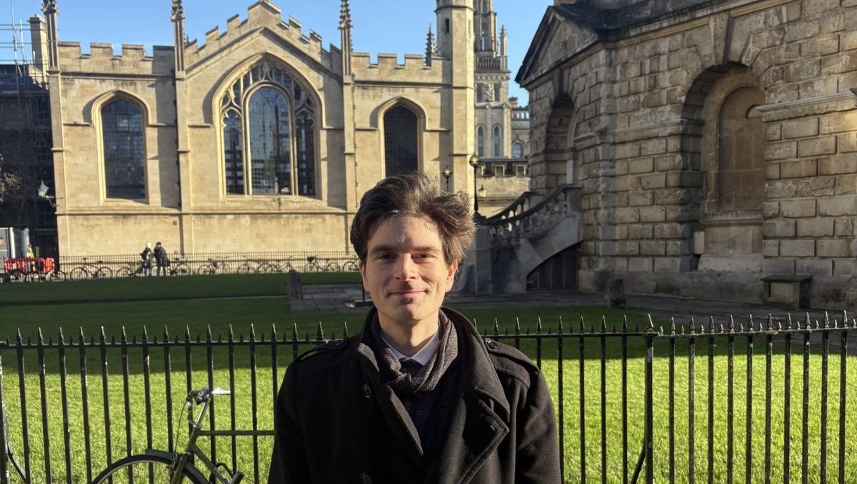 Dr. Felix Tennie stands outside the Radcliffe Camera after our interview.