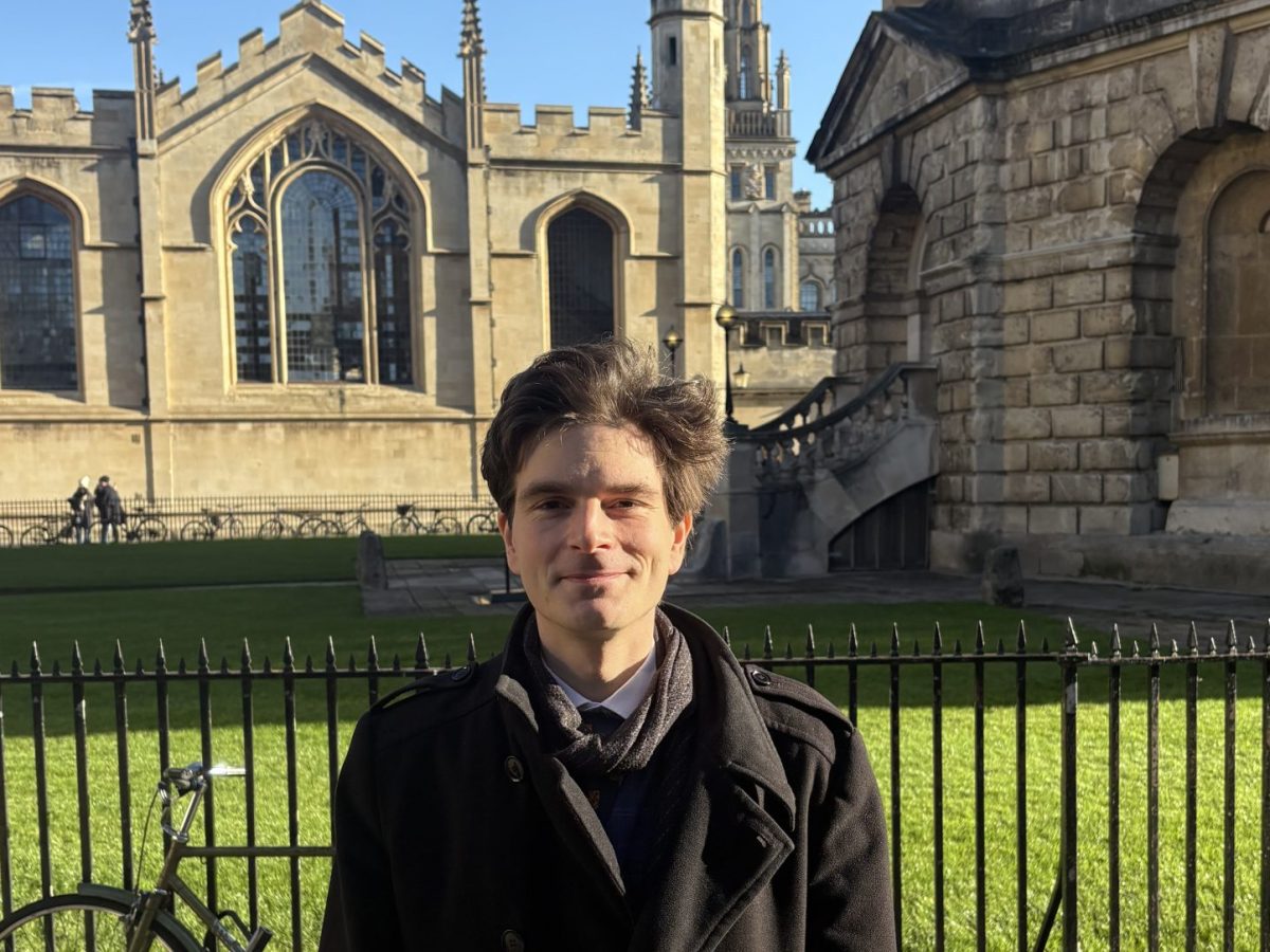 Dr. Felix Tennie stands outside the Radcliffe Camera after our interview.