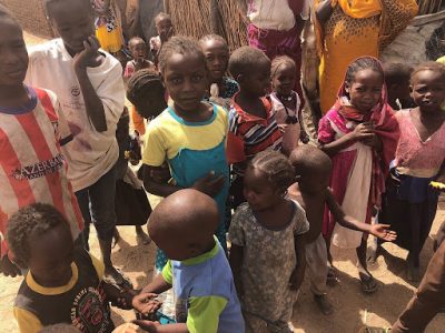 Internally-displaced children in a migrant camp in Darfur, Sudan.