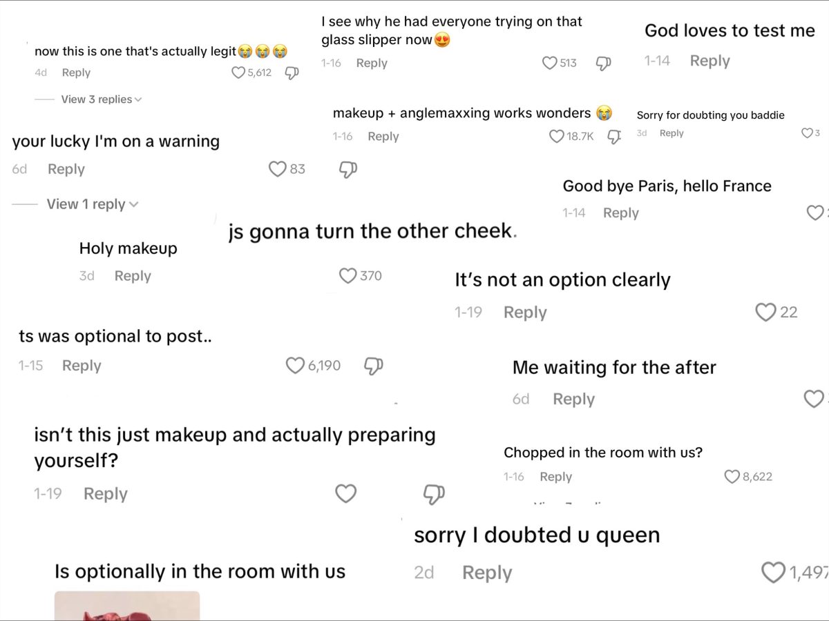 A collage of misogynistic comments from Tiktok.