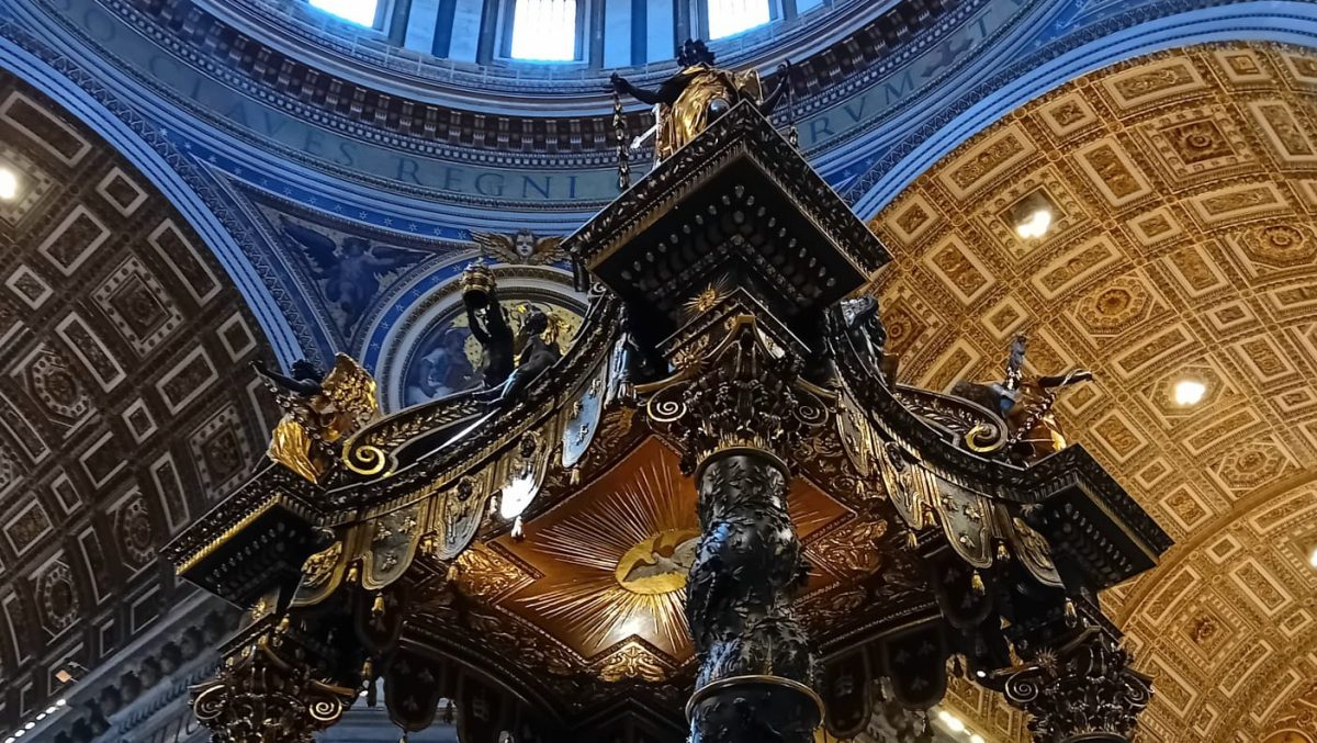 A picture from inside St Peter's Basilica in Vatican City.