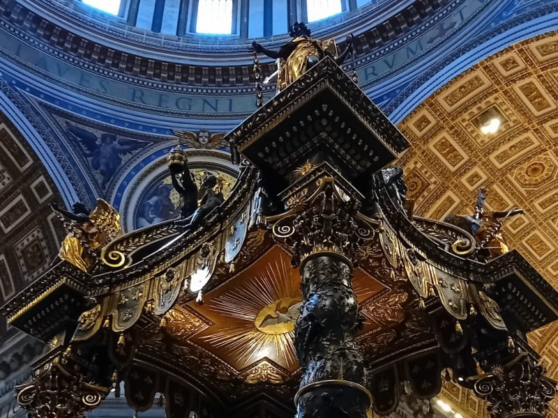 A picture from inside St Peter's Basilica in Vatican City.