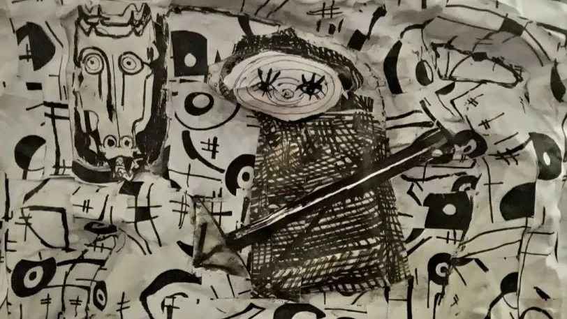 A piece of abstract art, made by Jas Mauj.