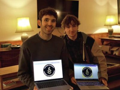 The co-founders of the Oxford Students Amnesty International Society.