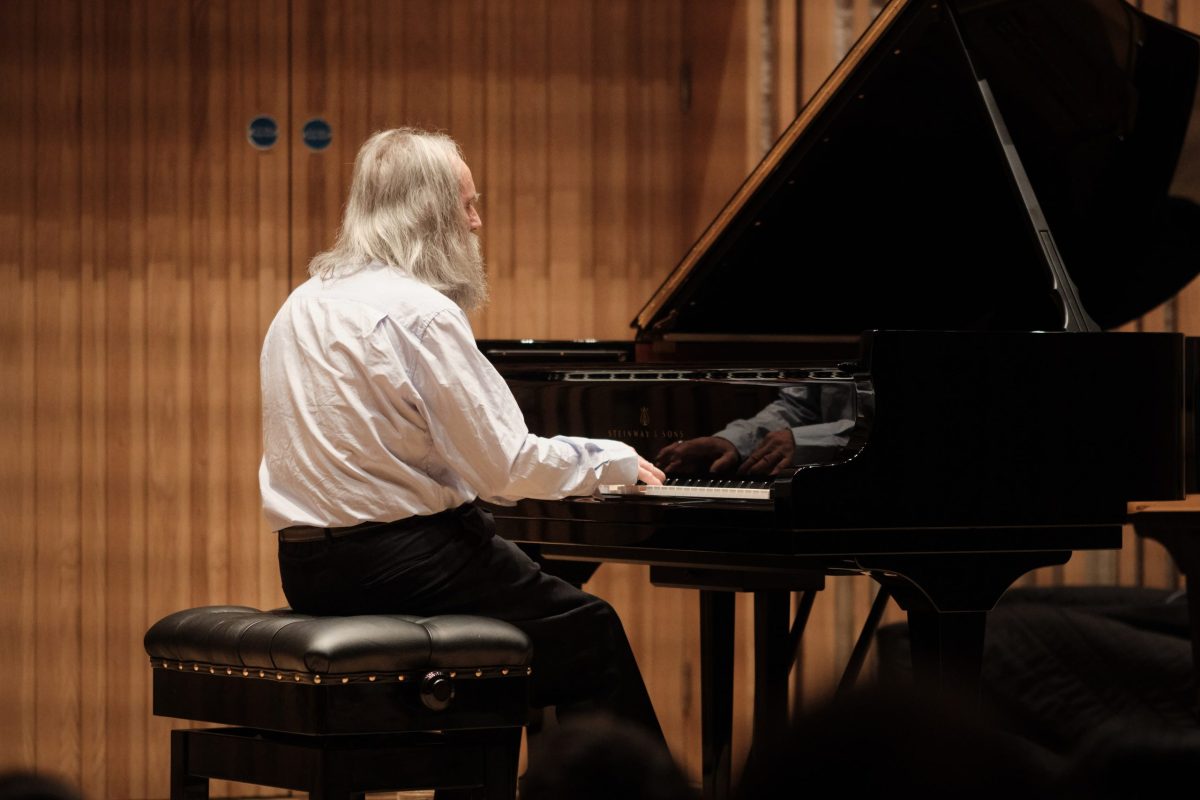 Lubomyr Melnyk playing his piano.