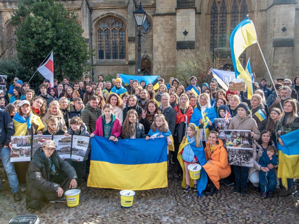 The crowd gathered at the rally