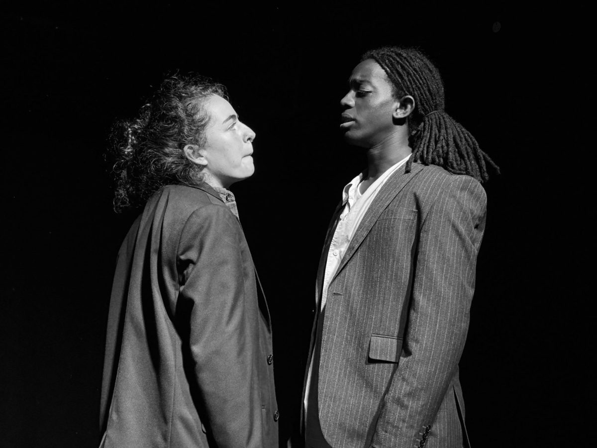 The two protagonists of Deaths and Entrances, Alf and Rube, face each other.