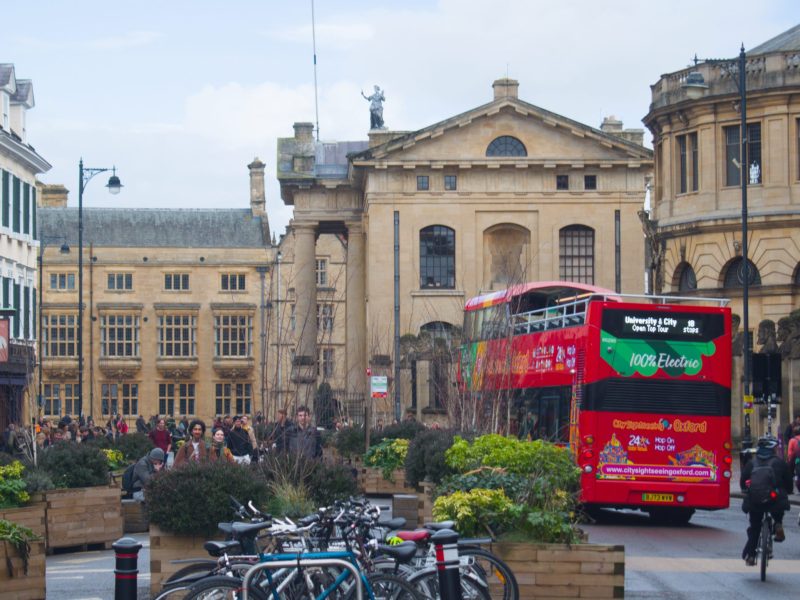 Oxford Broad Street, facing the Weston Library and the Sheldonian Theatre