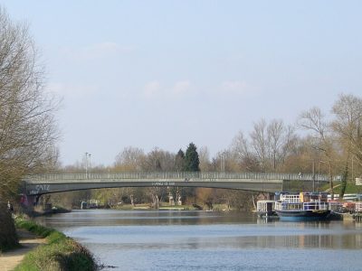 Donnington Bridge in the sunlight.