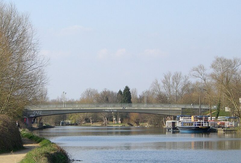Donnington Bridge in the sunlight.