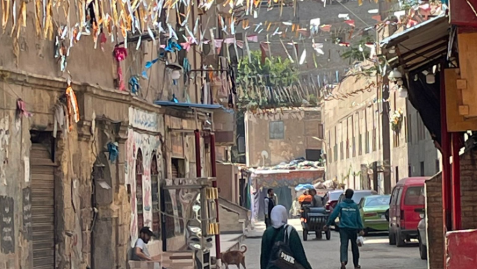 Image of a street in The City of the Dead in Cairo, Egypt.