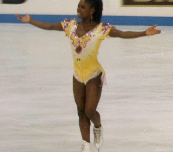 Figure skater Surya Bonaly, competing in 1992.
