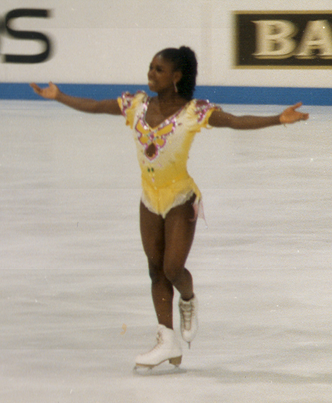 Figure skater Surya Bonaly, competing in 1992.