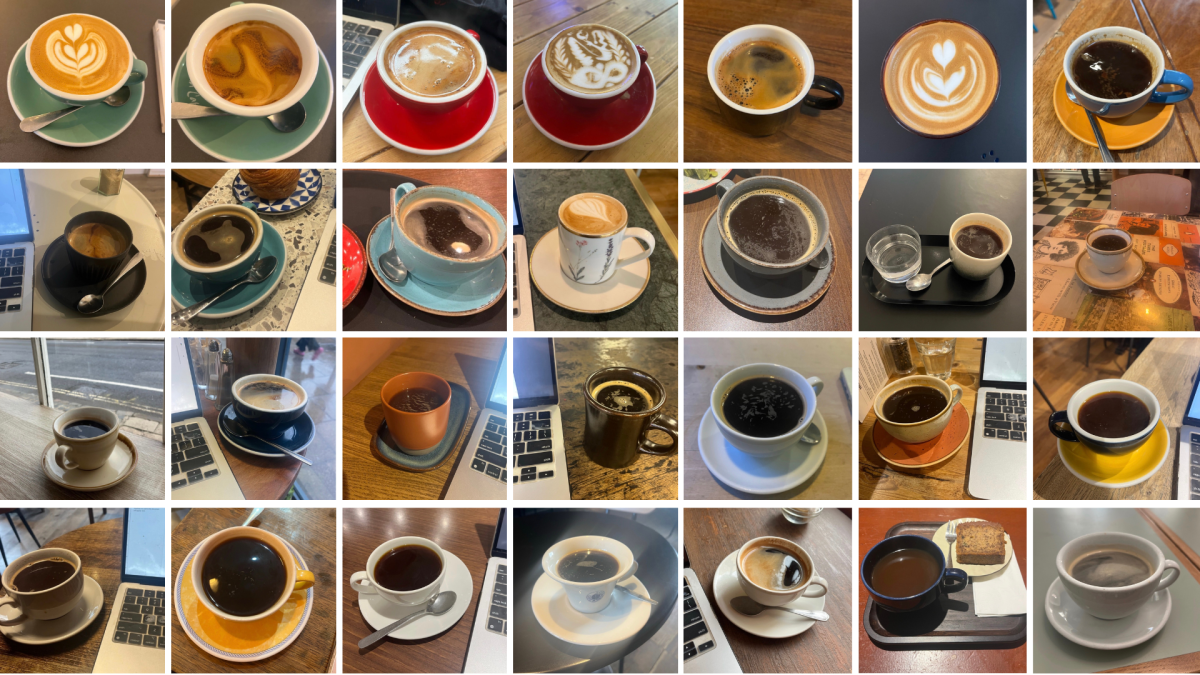 Collage of different cups of coffee