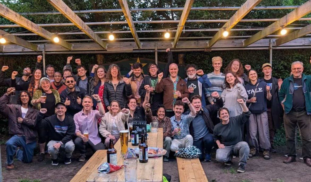 Oxford Green Party members celebrating their historic success