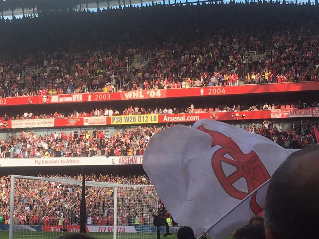 Fans at Arsenal's stadium.