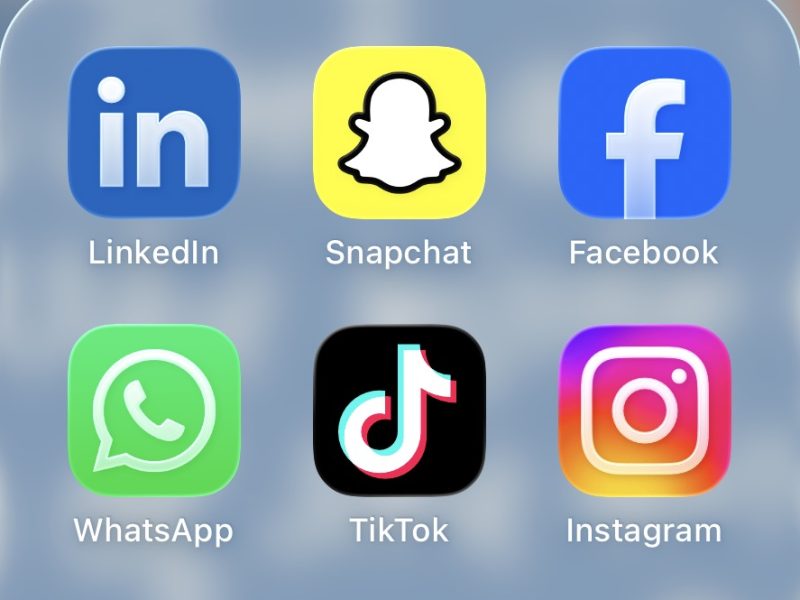 A screenshot of a home screen with social media apps on it.