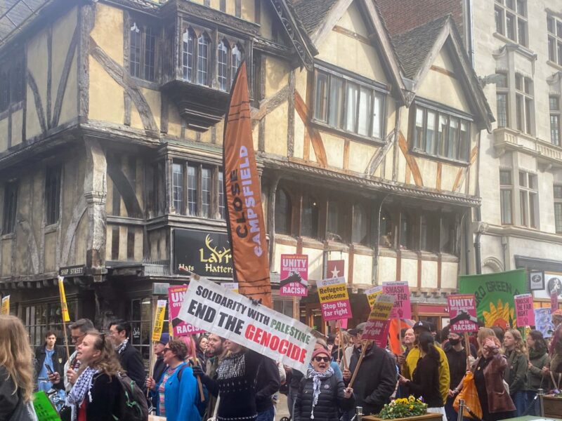 People Marching in Oxford on Cornmarket Street