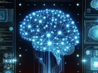 image of brain and neon lights
