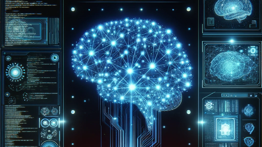image of brain and neon lights