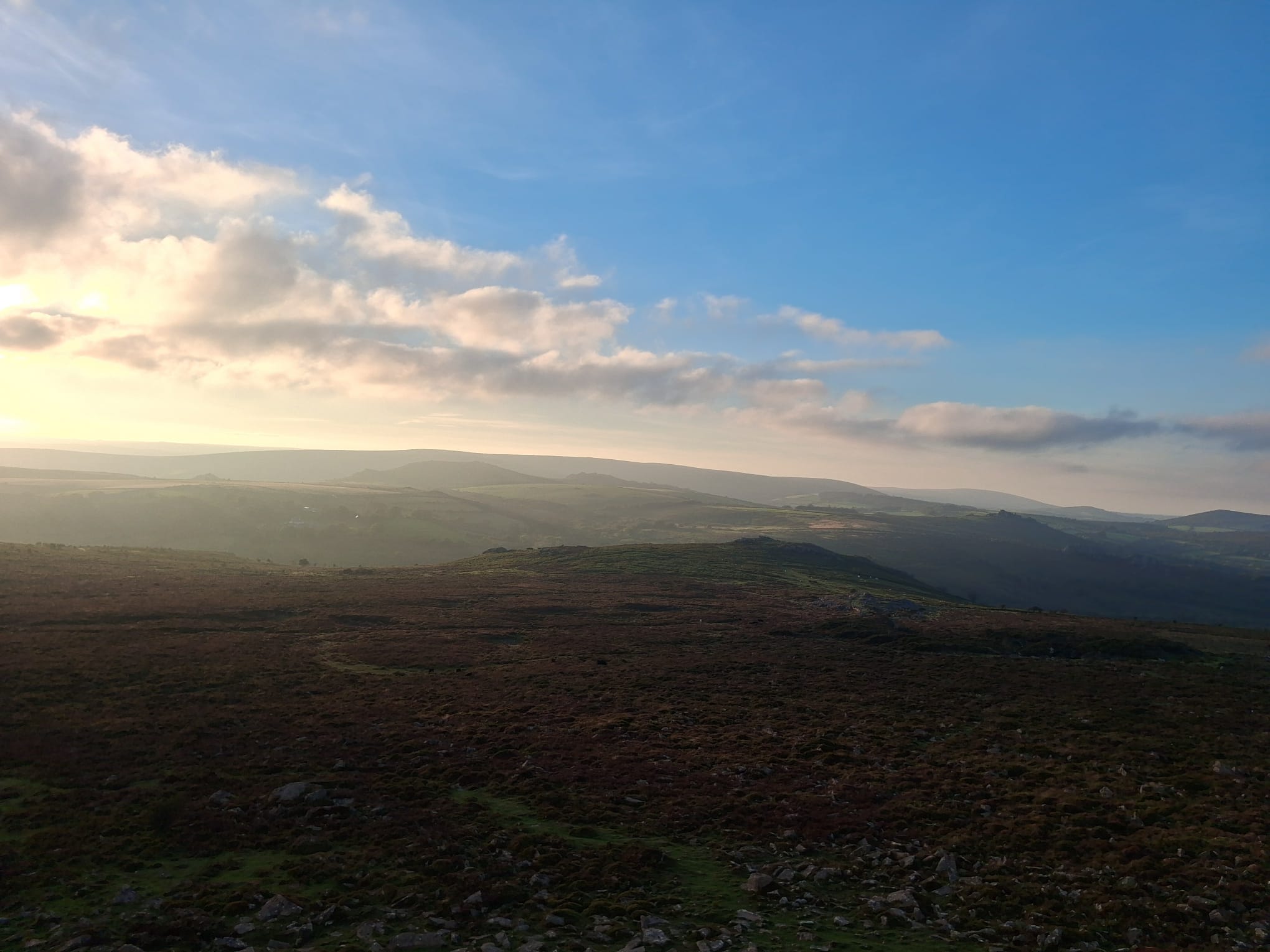 The landscape of Dartmoor.