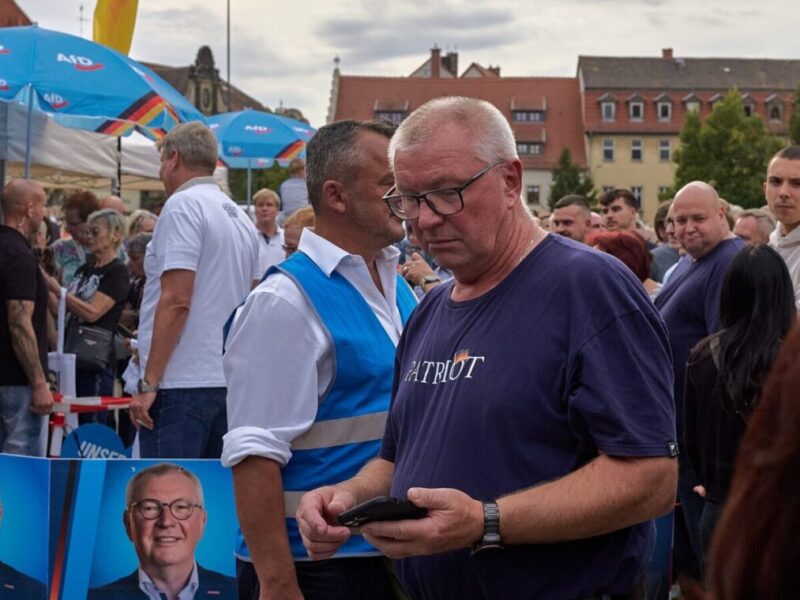 An image of an Alternative Fur Deutschland rally in Saxony-Anhalt