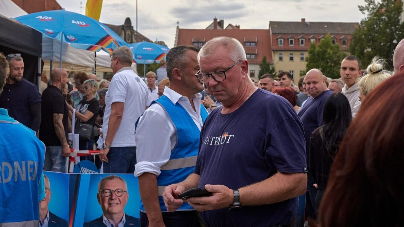 An image of an Alternative Fur Deutschland rally in Saxony-Anhalt