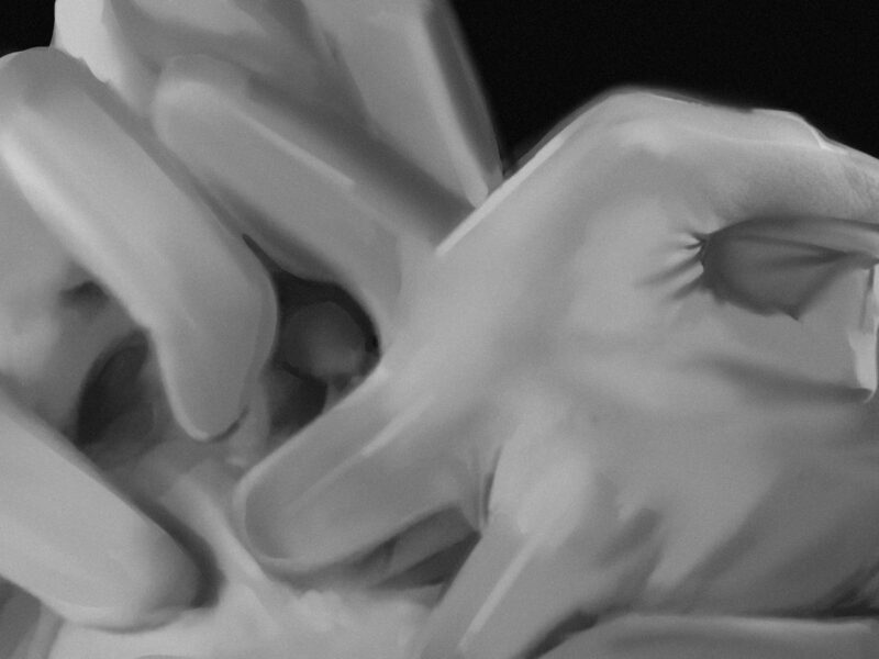 hands desperately grasping an unseen object