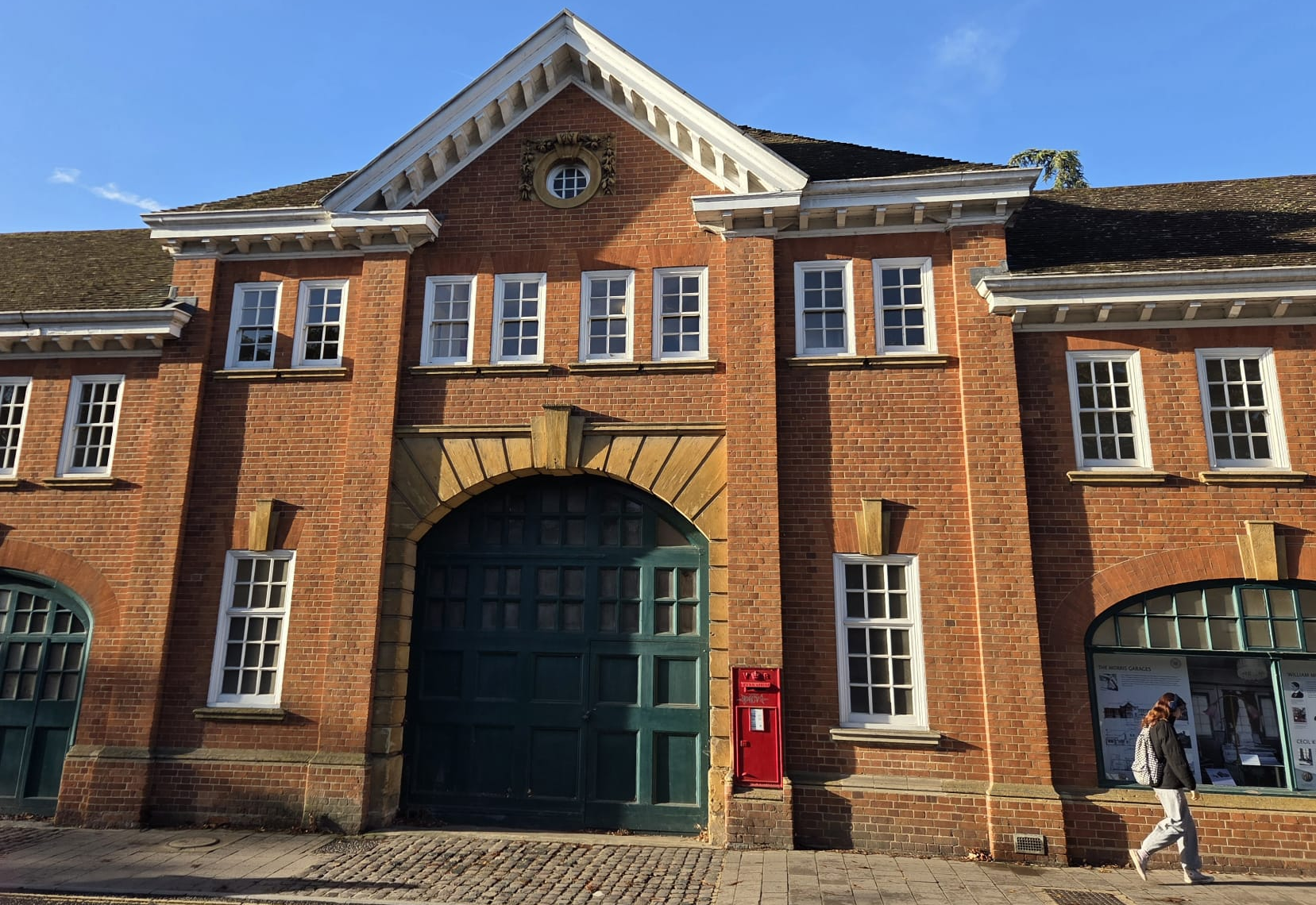 The Morris Garages at Longwall Street, with small display visible in a window on the right.