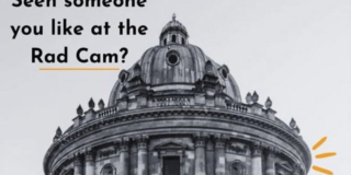 A photo of the Radcliffe Camera with the caption, "Seen someone you like at the Rad Cam?"