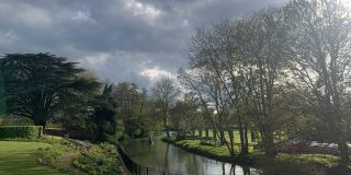 view of the river cherwell from st hildas college gardens