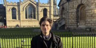Dr. Felix Tennie stands outside the Radcliffe Camera after our interview.