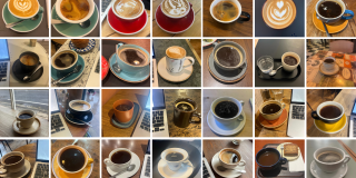 Collage of different cups of coffee