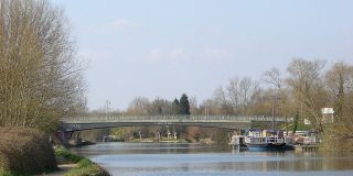 Donnington Bridge in the sunlight.