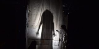 A silhouette behind a curtain from the Harrowing of Hell.26