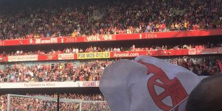 Fans at Arsenal's stadium.