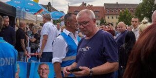 An image of an Alternative Fur Deutschland rally in Saxony-Anhalt