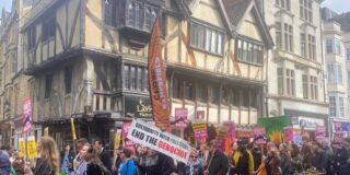 People Marching in Oxford on Cornmarket Street